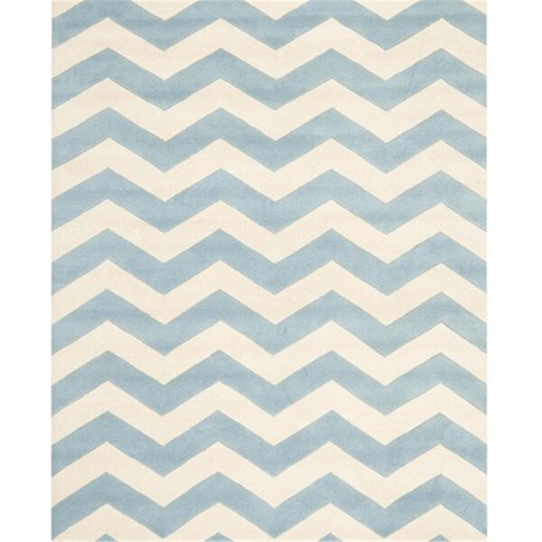 Safavieh Chatham Hand Tufted Small Rectangle Rug- Blue - Ivory- 4 x 6 ft. - CHT715B-4