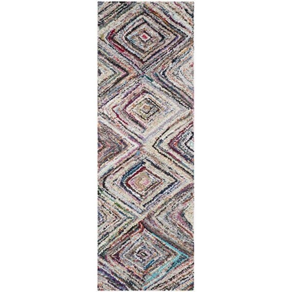 Safavieh 2 ft. 3 in. x 7 ft. Runner Contemporary Nantucket Multicolor Hand Tufted Rug - NAN314A-27