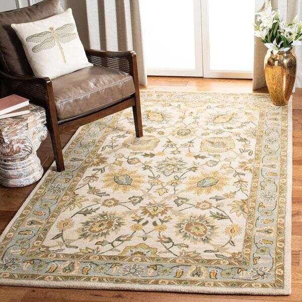 Safavieh 2 Ft. - 3 In. x 8 Ft. Runner- Traditional Classic Ivory And Light Blue Hand Tufted Rug - CL934B-28