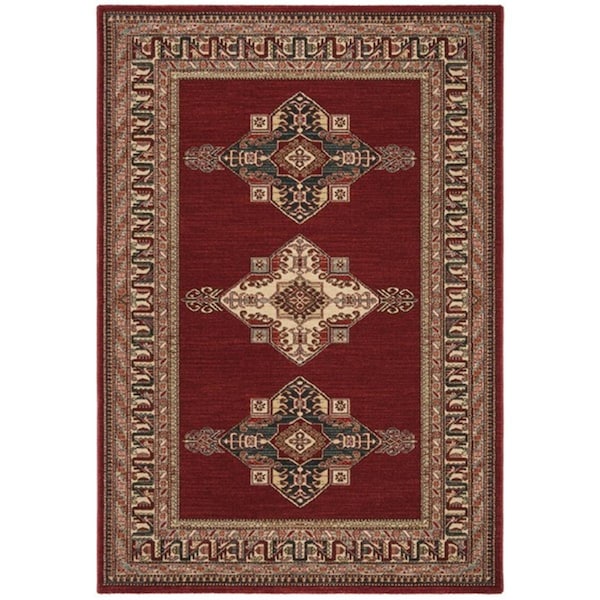 Safavieh 8 x 11 ft. Mahal Collection Global Rectangle Power Loomed RugRed & Creme - MAH628Q-8