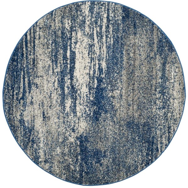 Safavieh Evoke Round Area Rug, Navy and Ivory - 5 ft.-1 in. x 5 ft.-1 in. - EVK272A-5R