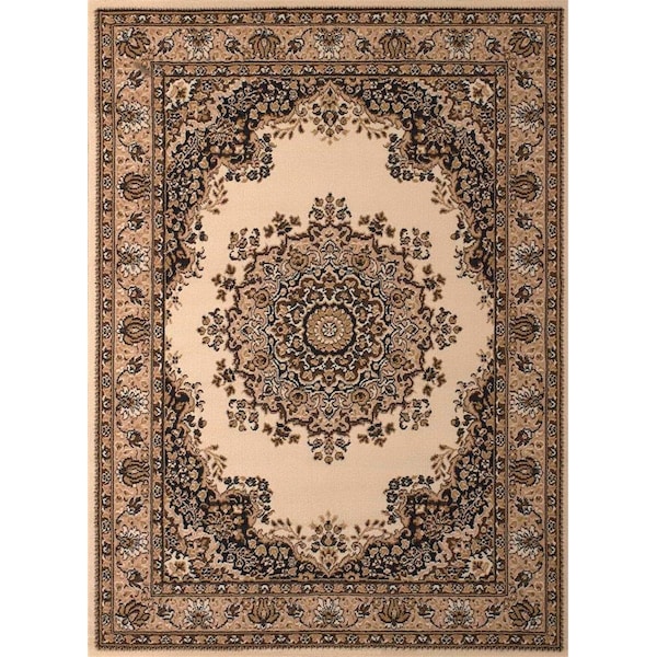 United Weavers 2 ft. 3 x 7 ft. 2 in. Dallas Floral Kirman Runner RugIvory - 851 10115 28A