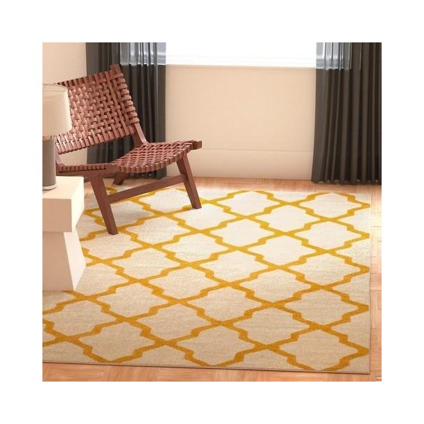 Safavieh Cambridge Hand Tufted Small Rectangle Rug- Ivory - Gold- 3 x 5 ft. - CAM121U-3