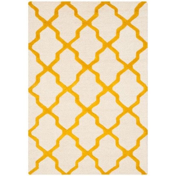 Safavieh Cambridge Hand Tufted Small Rectangle Rug- Ivory - Gold- 3 x 5 ft. - CAM121U-3