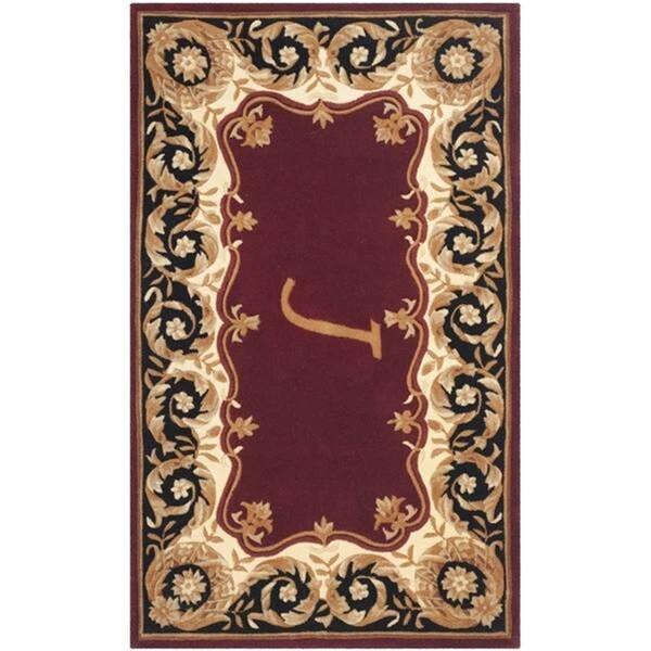 Safavieh 3 x 5 ft. Rectangle Naples Hand Tufted RugMaroon & Beige - NA520J-3