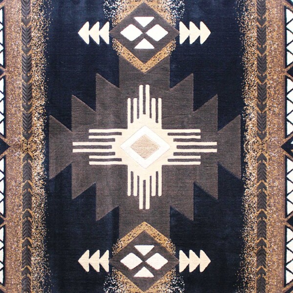Flash Furniture 8' x 10' Black Rustic Southwest Style Area Rug - ACD-RGY9S1-810-BK-GG