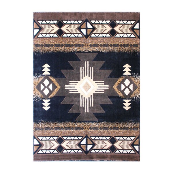 Flash Furniture 8' x 10' Black Rustic Southwest Style Area Rug - ACD-RGY9S1-810-BK-GG