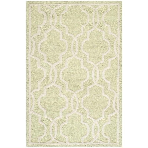 Safavieh Cambridge Hand Tufted Accent Rugs, Light Green and Ivory - 2 x 3 ft. - CAM131B-2
