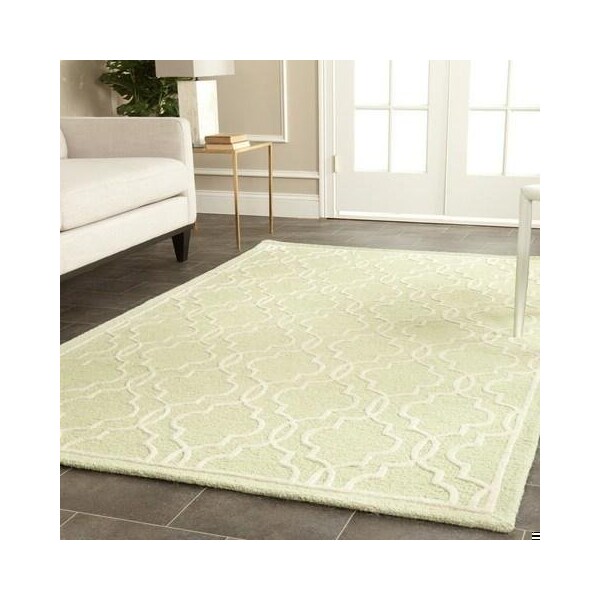 Safavieh Cambridge Hand Tufted Accent Rugs, Light Green and Ivory - 2 x 3 ft. - CAM131B-2
