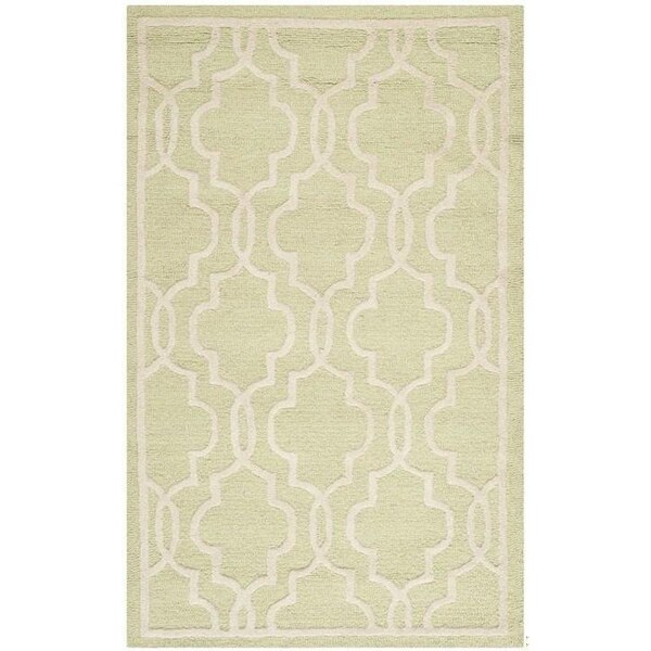 Safavieh Cambridge Hand Tufted Accent Rugs, Light Green and Ivory - 2 x 3 ft. - CAM131B-2