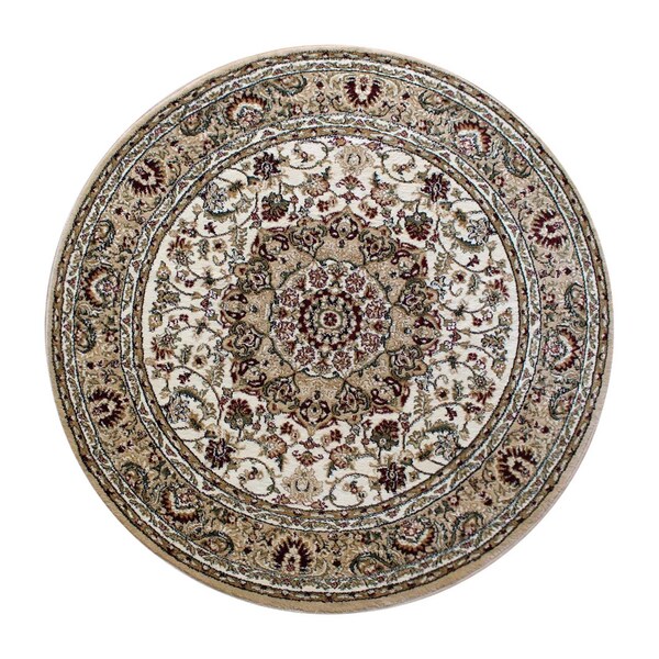 Flash Furniture Ivory 5x5 Round Traditional Persian Style Rug - NR-RG281-55-IV-GG