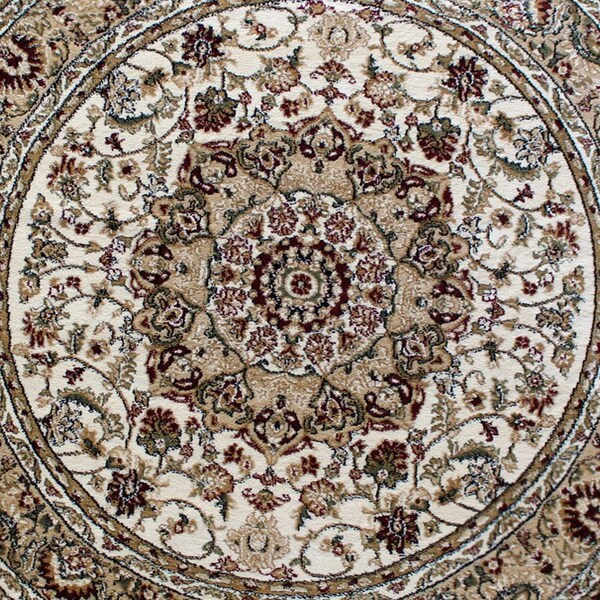 Flash Furniture Ivory 5x5 Round Traditional Persian Style Rug - NR-RG281-55-IV-GG