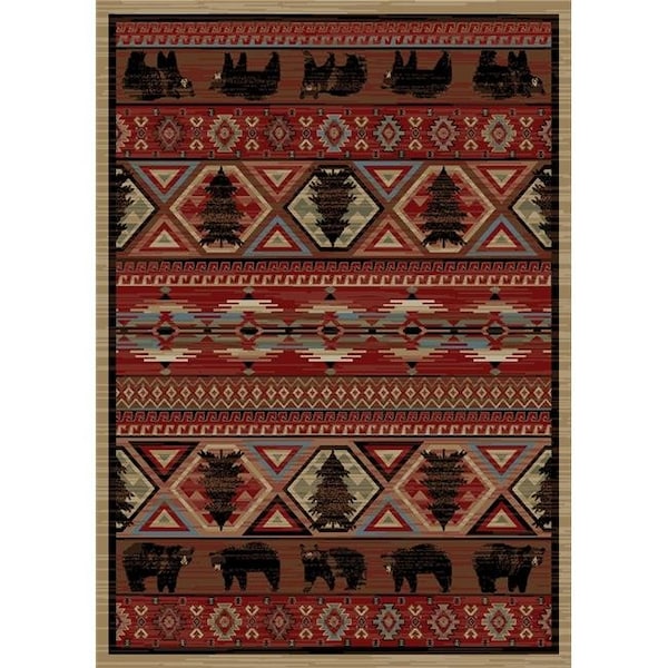 Mayberry Rug Mayberry Rug LK6970 2X8 2 ft. 3 in. x 7 ft. 7 in. Lodge King Red Pine Area Rug - LK6970 2X8
