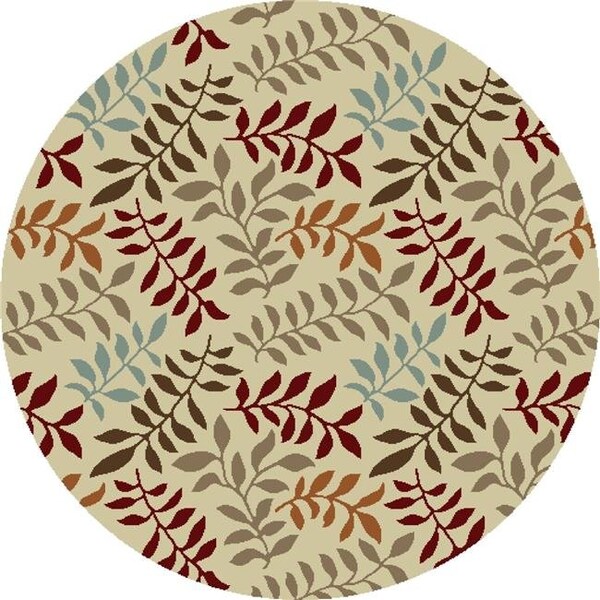 Concord Global Trading Concord Global 97820 5 ft. 3 in. Chester Leafs - Round; Ivory - 97820