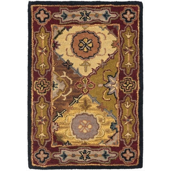 Safavieh 2 ft. - 6 in. x 4 ft. Accent- Traditional Heritage Multi And Red Hand Tufted Rug - HG512B-24