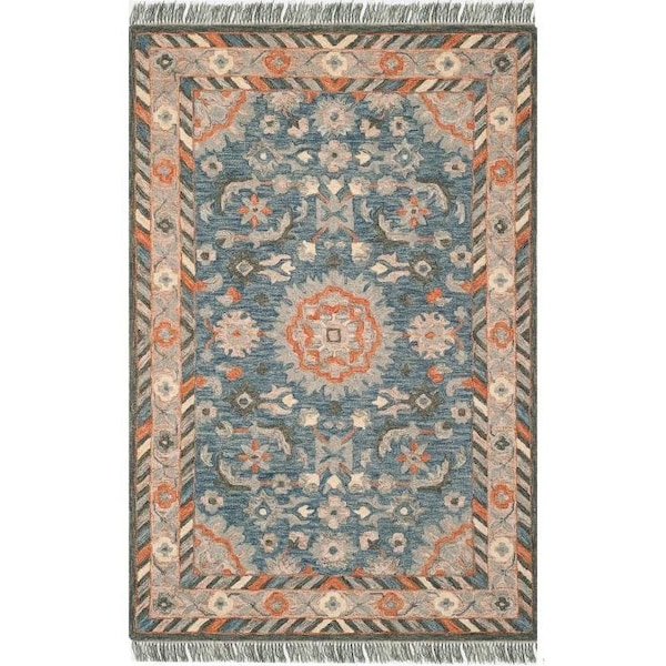 Safavieh Aspen Hand Tufted Runner RugBlue & Rust 2 ft. 3 in. x 7 ft. - APN123A-27