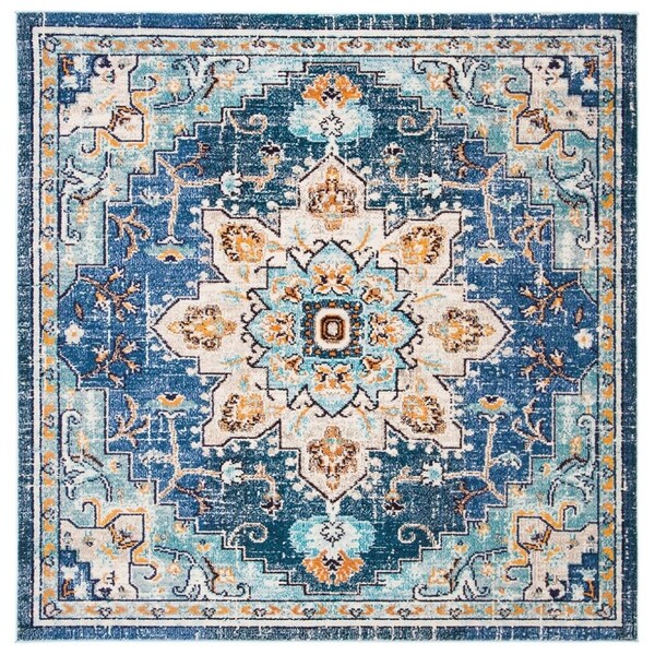 Safavieh 9 x 9 ft. Madison 473M Power Loomed Square Area Rug Blue & Light Blue - MAD473M-9SQ