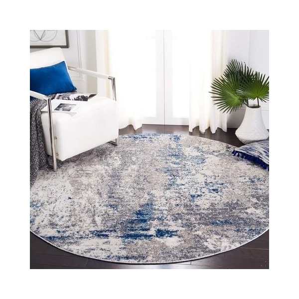 Safavieh 3 x 5 ft. Aston 700 Rectanglar Modern Contemporary Rug Grey & Navy - ASN718F-3