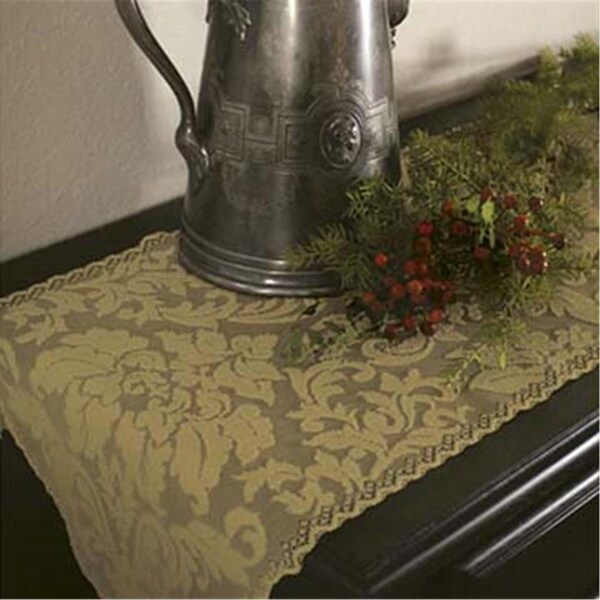 Heritage Lace Damask 14 x 64 in. Runner, Pearl - HD-1464PL