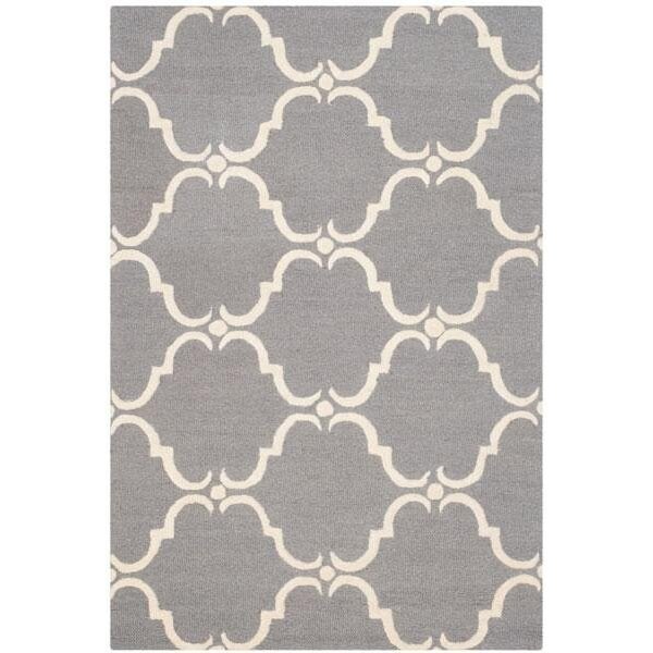 Safavieh Cambridge Hand Tufted Runner Rug- Dark Grey - Ivory- 2 ft. 6 in. x 12 ft. - CAM703D-212