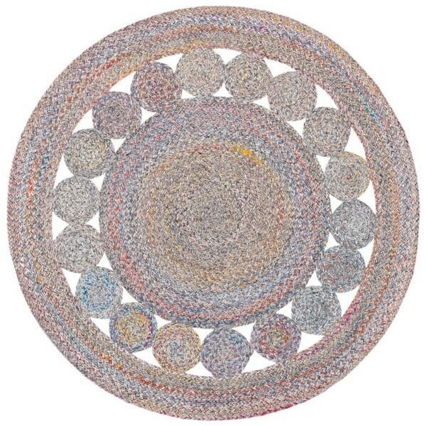 Safavieh 3 x 3 ft. Cape Cod Round Area Rug, Yellow & Pink - CAP225C-3R