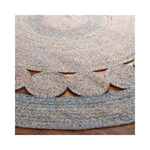 Safavieh 3 x 3 ft. Cape Cod Round Area Rug, Yellow & Pink - CAP225C-3R