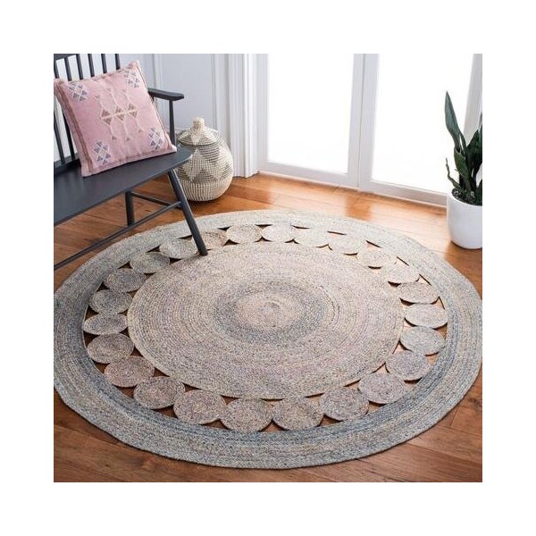 Safavieh 3 x 3 ft. Cape Cod Round Area Rug, Yellow & Pink - CAP225C-3R