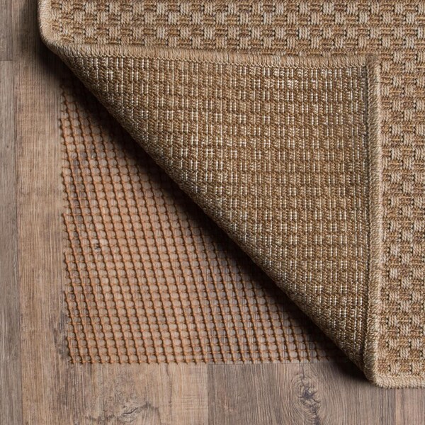 Homeroots 9 x 12 ft. Brown Non Slip Outdoor Rug Pad - 388130