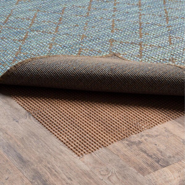 Homeroots 9 x 12 ft. Brown Non Slip Outdoor Rug Pad - 388130
