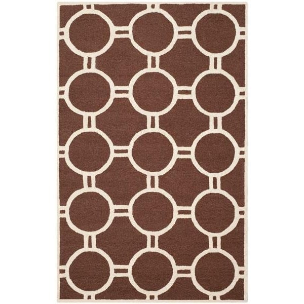 Safavieh Cambridge Hand Tufted Runner Rug- Dark Brown - Ivory- 2 ft. 6 in. x 6 ft. - CAM145H-26
