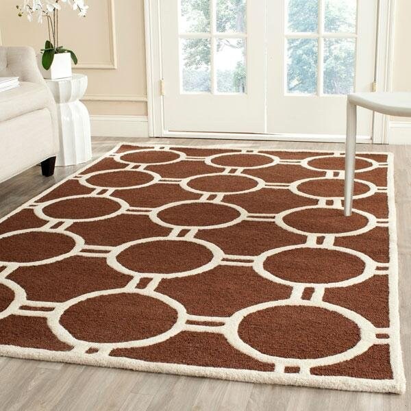 Safavieh Cambridge Hand Tufted Runner Rug- Dark Brown - Ivory- 2 ft. 6 in. x 6 ft. - CAM145H-26