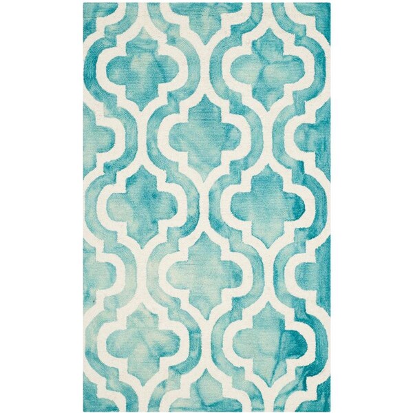 Safavieh Dip Dye Hand Tufted Accent Rug, Turquoise and Ivory - 2 x 3 ft. - DDY537D-2
