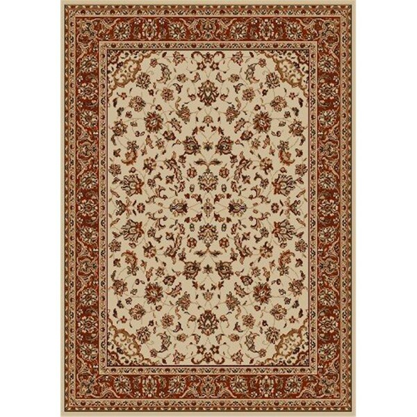Auric Como Rectangular Ivory & Brick Traditional Italy Area Rug; 3 ft. 3 in. W x 4 ft. 11 in. H - AU1613382