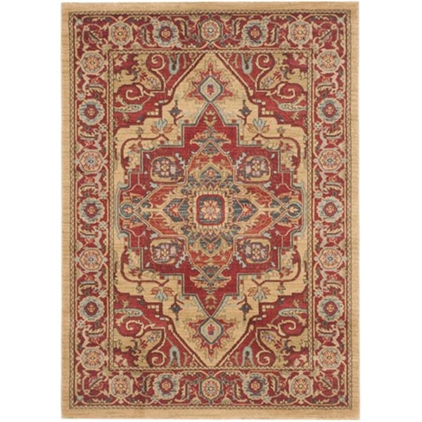 Safavieh Mahal Power Loomed Rectangle Rug- Red - Natural- 4 x 5 ft. 7 in. - MAH698A-4