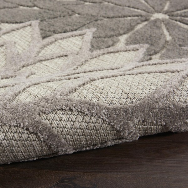 Homeroots 2 x 8 ft. Silver & Gray Indoor & Outdoor Runner Rug - 384693