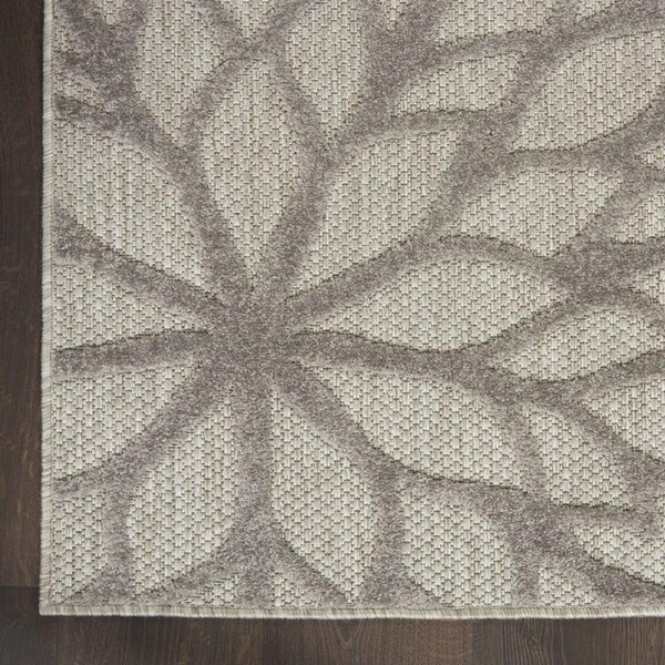 Homeroots 2 x 8 ft. Silver & Gray Indoor & Outdoor Runner Rug - 384693