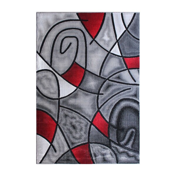 Flash Furniture Red 5' x 7' Abstract Design Accent Area Rug - ACD-RGTRZ860-57-RD-GG