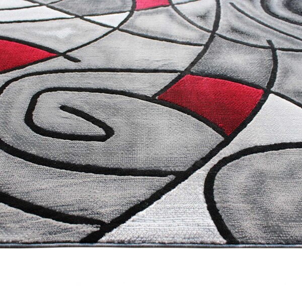 Flash Furniture Red 5' x 7' Abstract Design Accent Area Rug - ACD-RGTRZ860-57-RD-GG