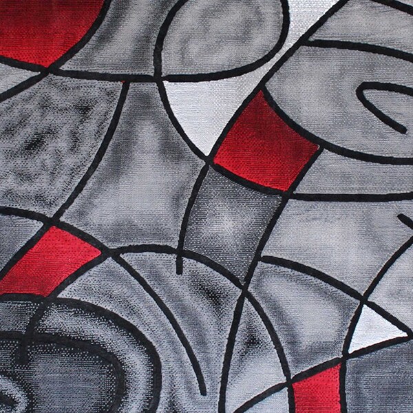 Flash Furniture Red 5' x 7' Abstract Design Accent Area Rug - ACD-RGTRZ860-57-RD-GG