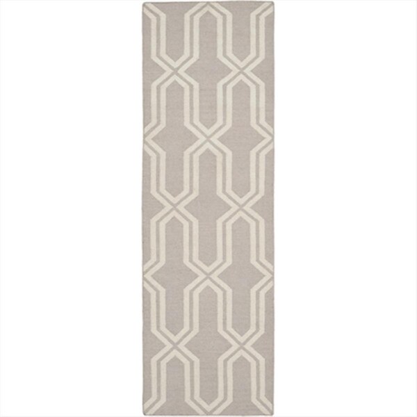 Safavieh 2 Ft. -6 In. X 10 Ft. Runner Contemporary Dhurries- Grey And Ivory- Flatweave Rug - DHU559G-210