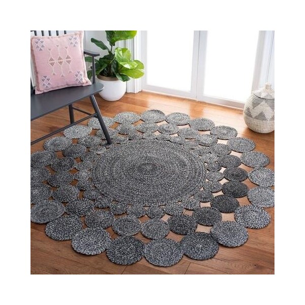 Safavieh 3 x 3 ft. Cape Cod Round Area Rug, Charcoal - CAP226H-3R