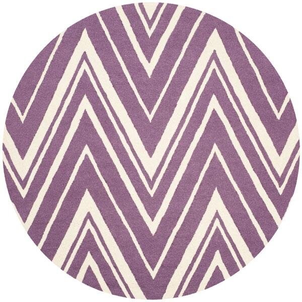 Safavieh 3 x 5 ft. Cambridge Hand Tufted Small Rectangle Area RugPurple & Ivory - CAM711P-3