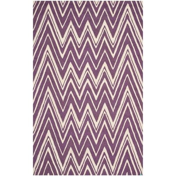 Safavieh 3 x 5 ft. Cambridge Hand Tufted Small Rectangle Area RugPurple & Ivory - CAM711P-3