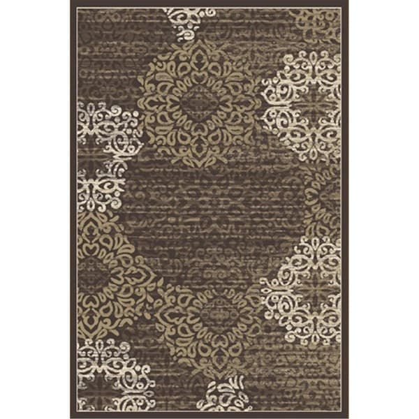 Auric 3471-0040-BROWN Pisa Rectangular Brown Contemporary Turkey Area Rug- 3 ft. 3 in. W x 4 ft. 11 in. H - AU3183974
