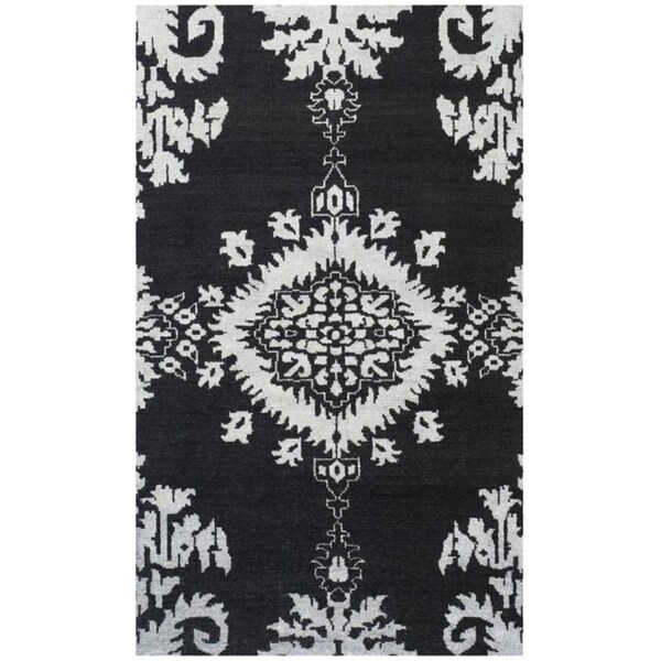 Safavieh 3 x 5 ft. Small Rectangle Stone Wash Hand Knotted RugCharcoal - STW235E-3