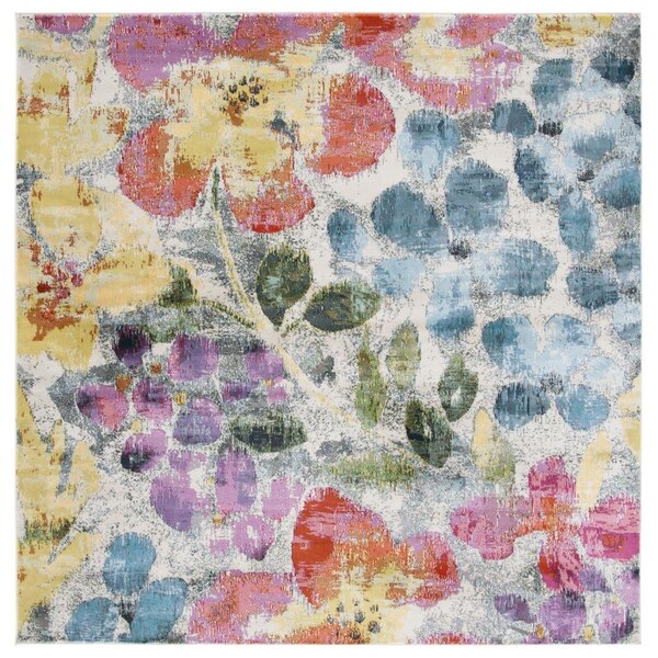 Safavieh 3 x 3 ft. Lillian 300 Contemporary Square Power Loomed Rug Blue & Yellow - LLN360A-3SQ