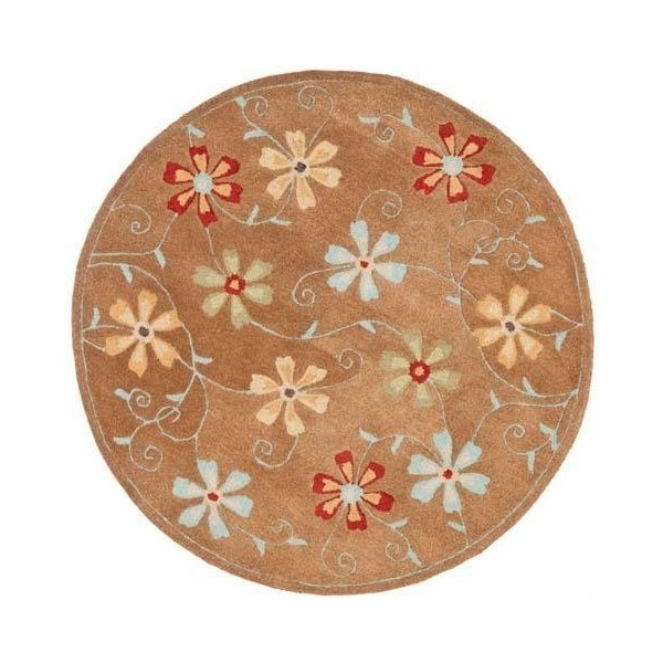 Safavieh 2 x 3 ft. Accent Country and Floral Blossom- Camel and Multi Hand Hooked Rug - BLM784B-2