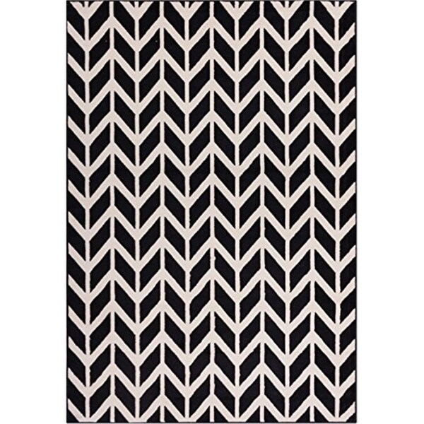 Infinity Home 5 X 7 Ft. Miami Bourban Chevron Area Rug - Black - 85235