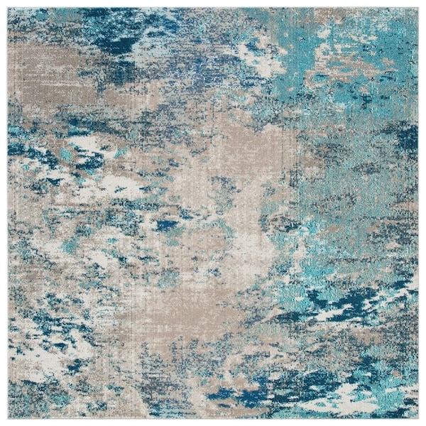 Safavieh 5 x 5 ft. Madison 400 Power Loomed Square Area Rug Blue & Grey - MAD440M-5SQ