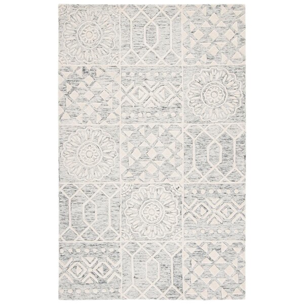 Safavieh 3 x 5 ft. Metro Contemporary Rectangle Area Rug Silver & Ivory - MET855F-3
